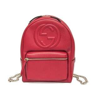 GUCCI Red Leather Backpack